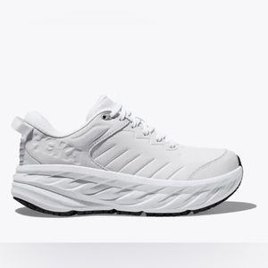 Hoka Bondi SR Shoe, White Leather, Size 5.5